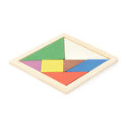 Puzzle Tangram realizado en madera natural con 7 | LEIS (JU0111)