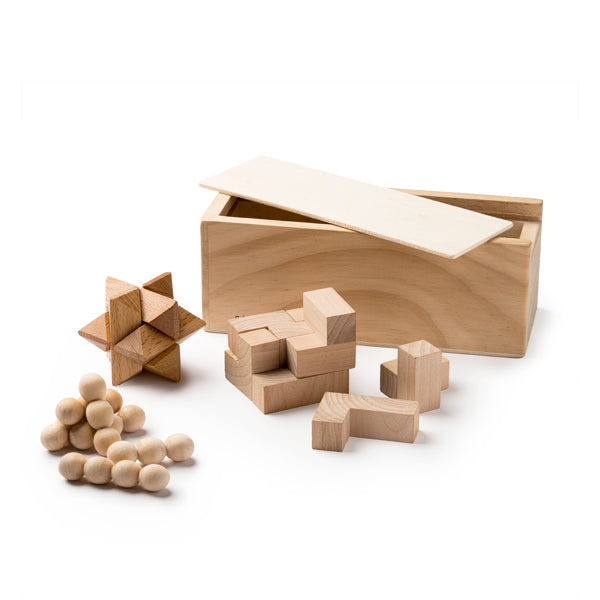 Set de 3 juegos de habilidad en madera natural | ROCKS (JU1009)