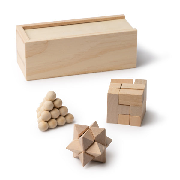 Set de 3 juegos de habilidad en madera natural | ROCKS (JU1009)