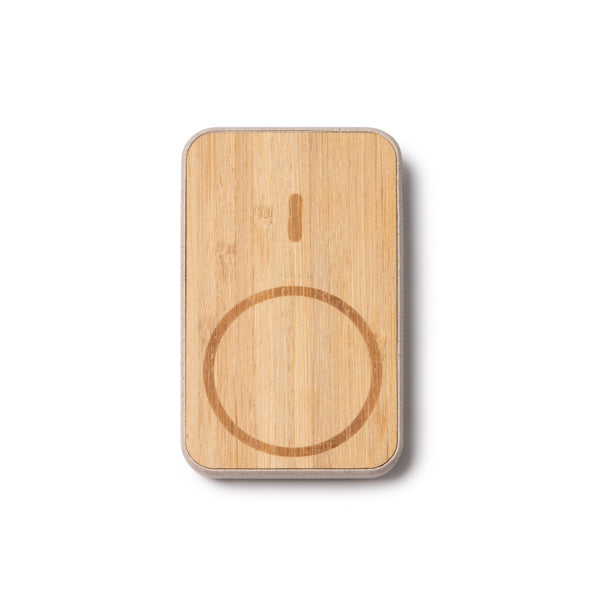 Batería externa de 5000 mAh con cuerpo de bambú y | BRENER (PB1054)
