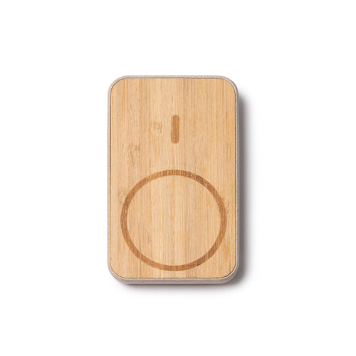 Batería externa de 5000 mAh con cuerpo de bambú y | BRENER (PB1054)