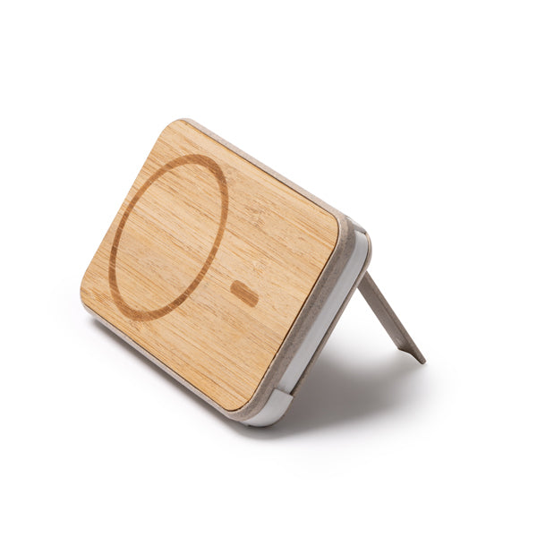 Batería externa de 5000 mAh con cuerpo de bambú y | BRENER (PB1054)