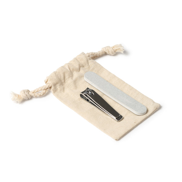 Set de manicura en bolsa de algodón con cierre de | VELVET (SB1125)