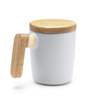 Taza de cerámica en acabado mate con tapa y asa | LOVET (TZ1130)
