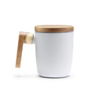 Taza de cerámica en acabado mate con tapa y asa | LOVET (TZ1130)