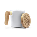 Taza de cerámica en acabado mate con tapa y asa | LOVET (TZ1130)