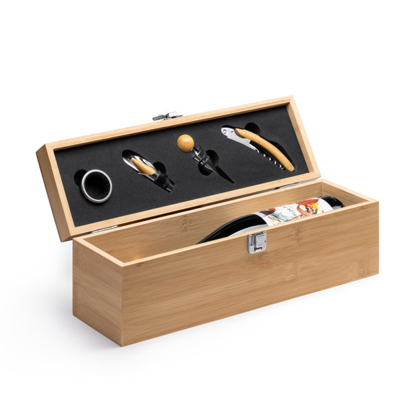 Estuche para botella de vino elaborado de bambú, | BORDEL (AB1138)