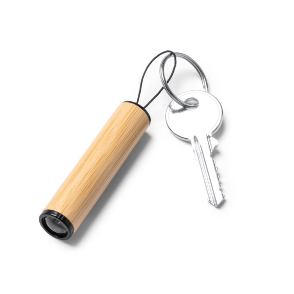 Llavero linterna con cuerpo elaborado en bambú, | VESEL (LN1152)