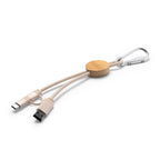 Cable 4 en 1 con cuerpo de bambú, cable en | POMBAS (IA1265)