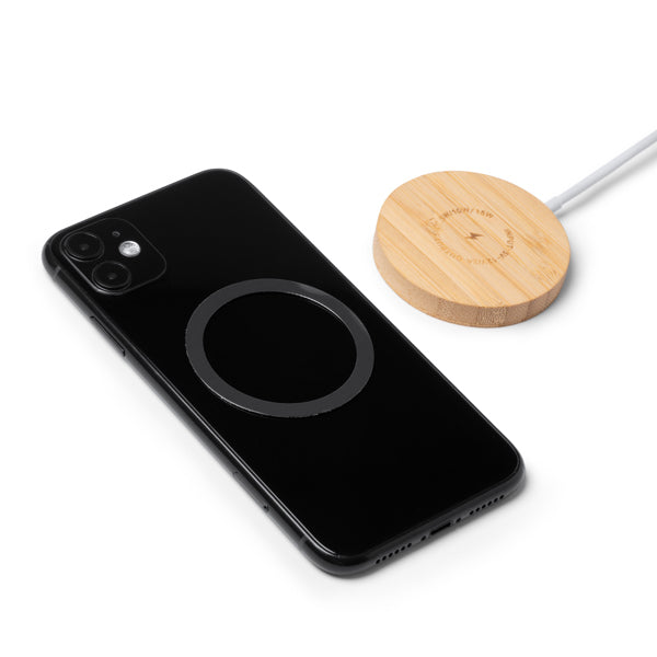 Cargador inalámbrico elaborado en bambú | MATIX (CR1287)
