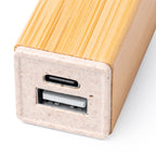 Batería externa con cuerpo de bambú y de fibra de | MUNTER (PB1289)