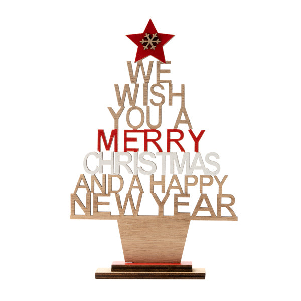 Árbol navideño realizado en madera con mensaje | TINSEL (XM1298)