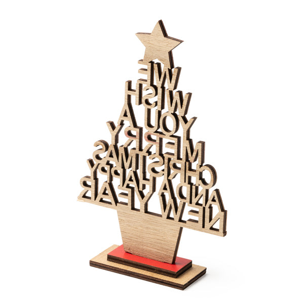 Árbol navideño realizado en madera con mensaje | TINSEL (XM1298)
