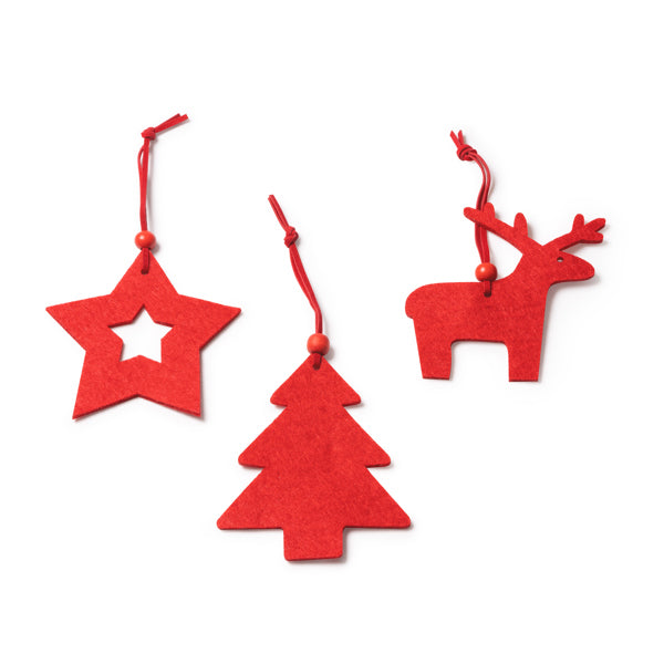 Set de adornos navideños de fieltro, en el que se | CAROL (XM1310)