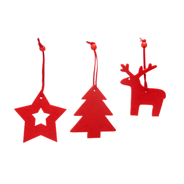 Set de adornos navideños de fieltro, en el que se | CAROL (XM1310)
