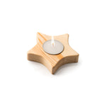 Vela en soporte de madera con diseños navideños: | MAKA (VL1312)