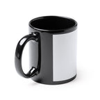 Taza negra de cerámica de 350ml con espacio en | LIXI (TZ1363)