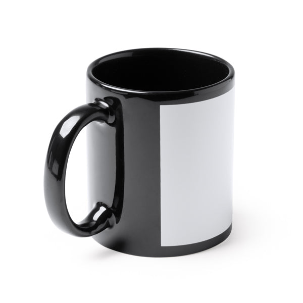 Taza negra de cerámica de 350ml con espacio en | LIXI (TZ1363)