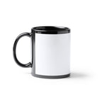 Taza negra de cerámica de 350ml con espacio en | LIXI (TZ1363)