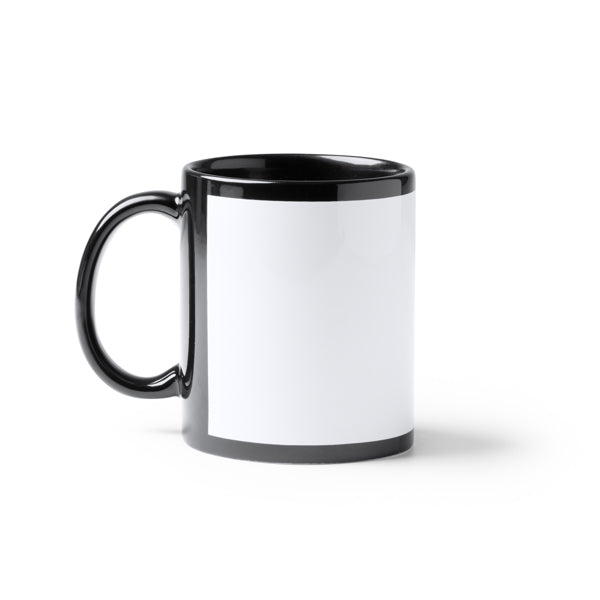 Taza negra de cerámica de 350ml con espacio en | LIXI (TZ1363)