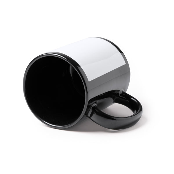 Taza negra de cerámica de 350ml con espacio en | LIXI (TZ1363)