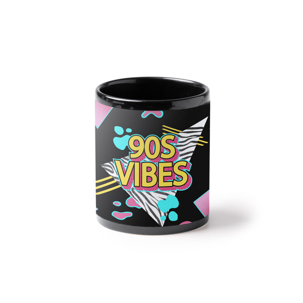 Taza negra de cerámica de 350ml con espacio en | LIXI (TZ1363)