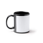 Taza negra de cerámica de 350ml con espacio en | LIXI (TZ1363)