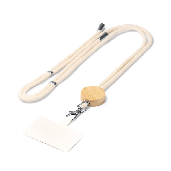 Lanyard portamóvil de algodón con detalle en | NIBIS (LY1398)