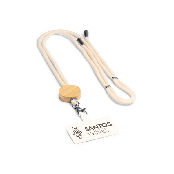Lanyard portamóvil de algodón con detalle en | NIBIS (LY1398)