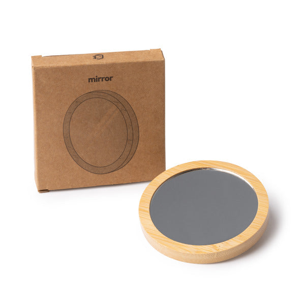 Espejo de bolsillo con base de bambú ideal para | MONDO (ES1487)