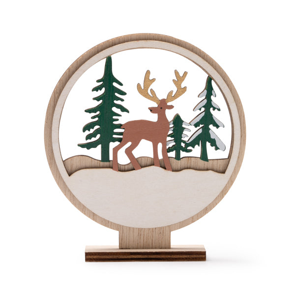 Adorno navideño de madera con base desmontable, | ZIKOS (XM1499)