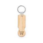 Llavero de bambú con moneda para el carro de la | NOKEL (KO1501)