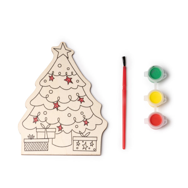 Set para colorear con diseño navideño en madera, | CANDEL (XM1512)