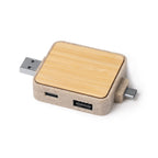 USB HUB con cuerpo fabricado en fibra de trigo y | CLUNI (IA1568)