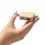 USB HUB con cuerpo fabricado en fibra de trigo y | CLUNI (IA1568)