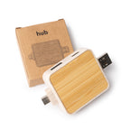 USB HUB con cuerpo fabricado en fibra de trigo y | CLUNI (IA1568)