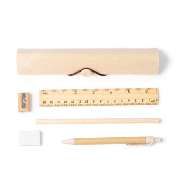Set de escritura de madera natural presentado en | SAKIS (ET1571)