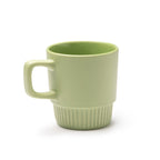 Taza de cerámica con base con diseño biselado | LONGI (TZ1613)