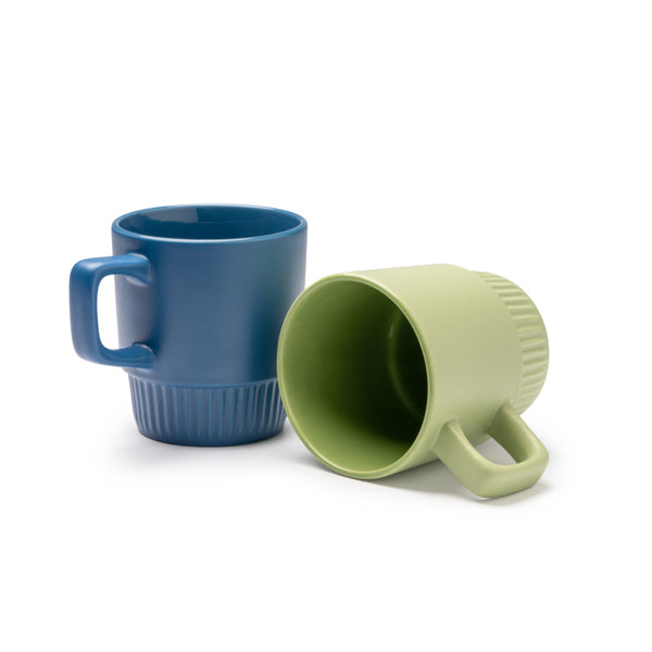 Taza de cerámica con base con diseño biselado | LONGI (TZ1613)