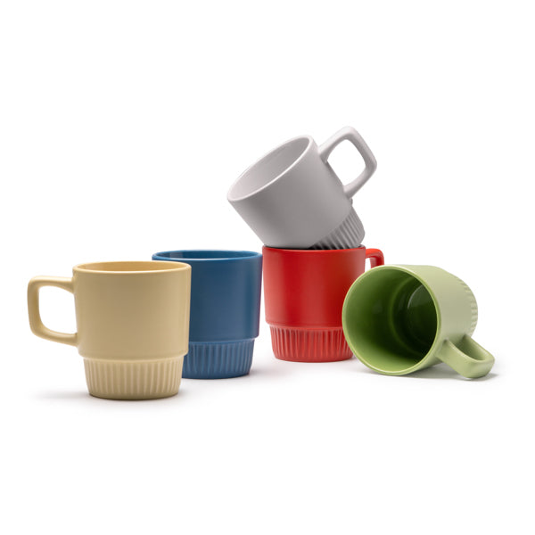 Taza de cerámica con base con diseño biselado | LONGI (TZ1613)