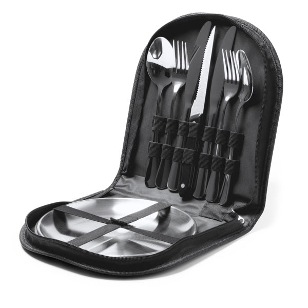 Set de cubiertos y platos en acero inoxidable | TRIVOR (CU1675)