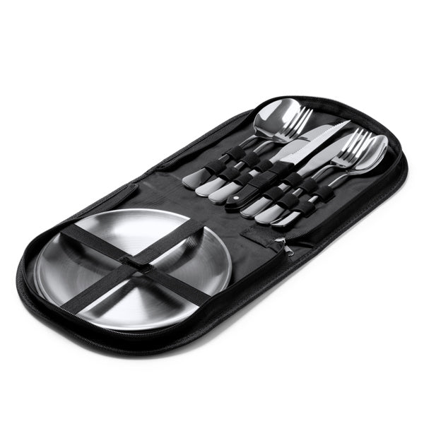Set de cubiertos y platos en acero inoxidable | TRIVOR (CU1675)