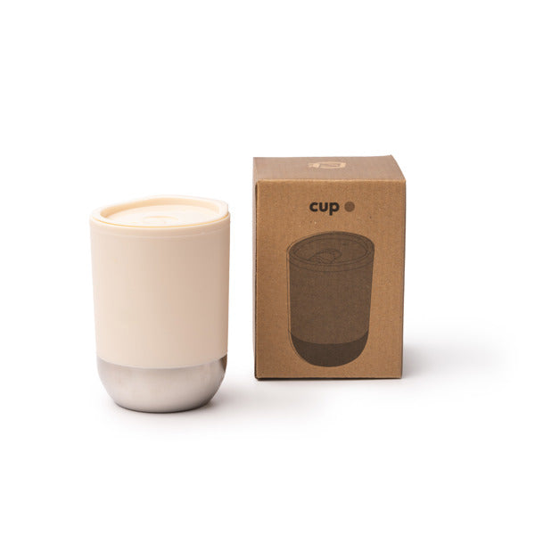 Vaso con cuerpo de PP reciclado de doble pared y | LINDE (VA1687)