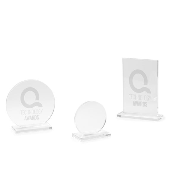 Trofeo de cristal de diseño circular con base | GARAY (PR1703)