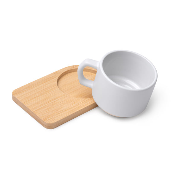 Taza de cerámica con acabado exterior en mate, | GEISA (TZ1840)