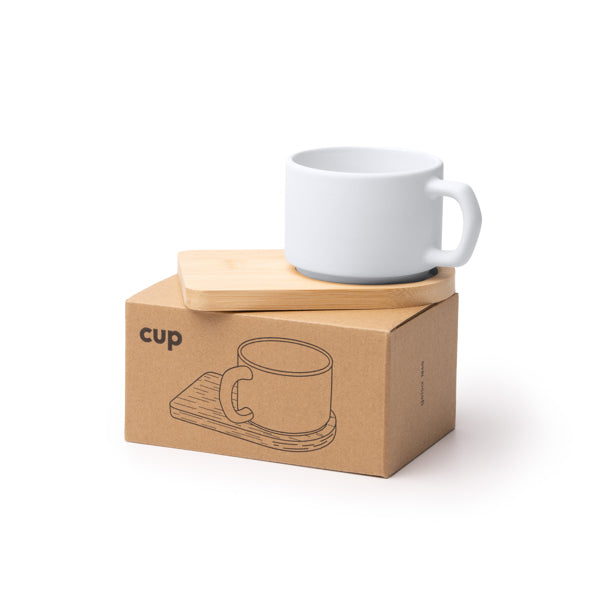 Taza de cerámica con acabado exterior en mate, | GEISA (TZ1840)
