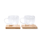 Set de café compuesto por 2 tazas de cristal de | ROBUS (TZ1849)