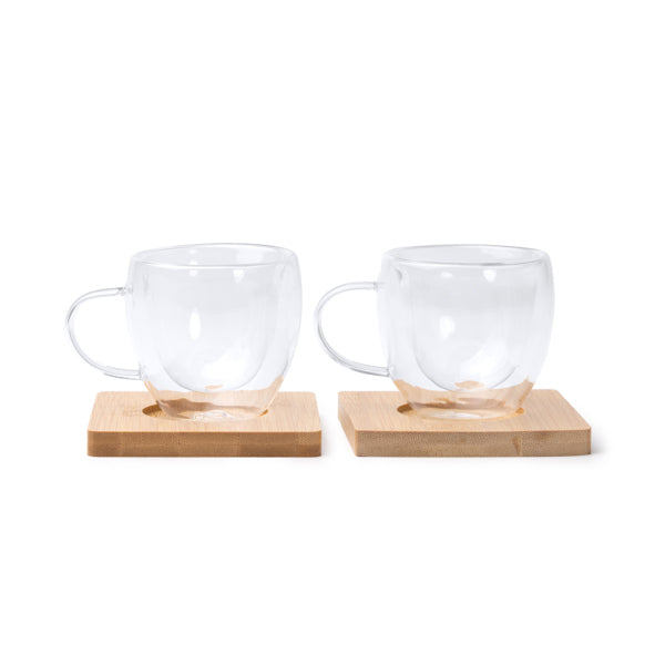 Set de café compuesto por 2 tazas de cristal de | ROBUS (TZ1849)