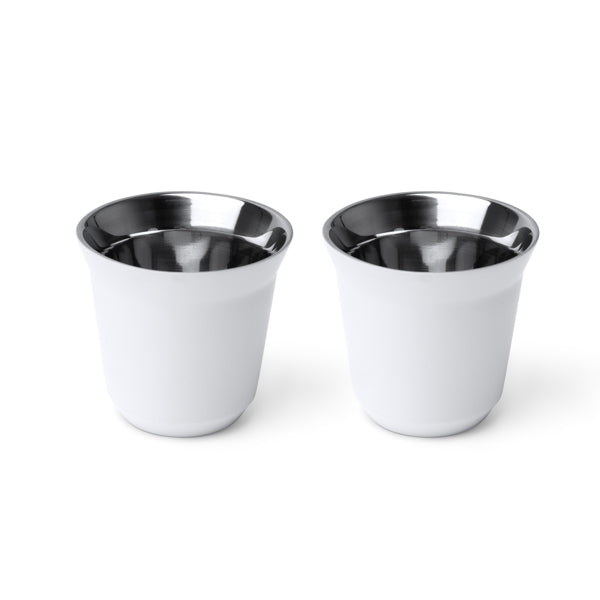 Set de 2 vasos para café elaborados en acero | BOLUTO (VA1886)