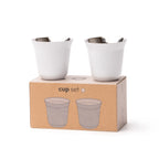 Set de 2 vasos para café elaborados en acero | BOLUTO (VA1886)